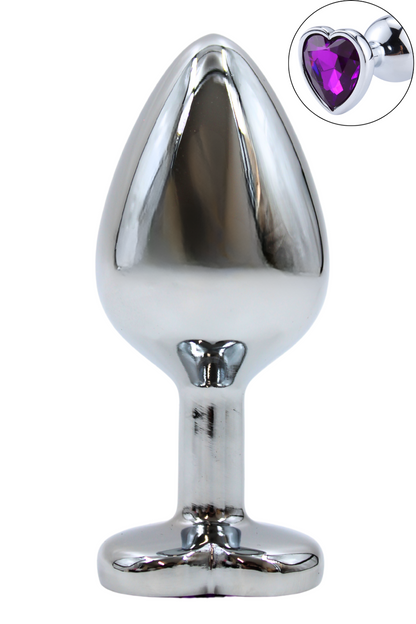 Plug bijou en aluminium bijou coeur violet Medium LOVELY – Coeur Ardent – vue 1