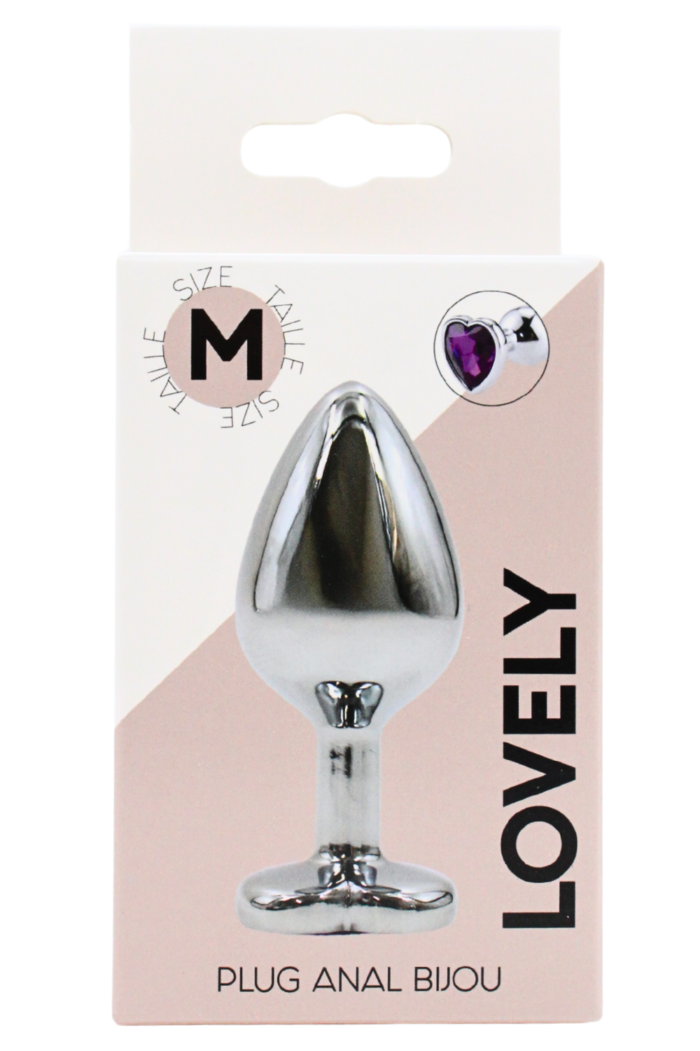 Plug bijou en aluminium bijou coeur violet Medium LOVELY – Coeur Ardent – vue 2