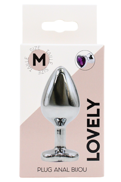 Plug bijou en aluminium bijou coeur violet Medium LOVELY – Coeur Ardent – vue 2