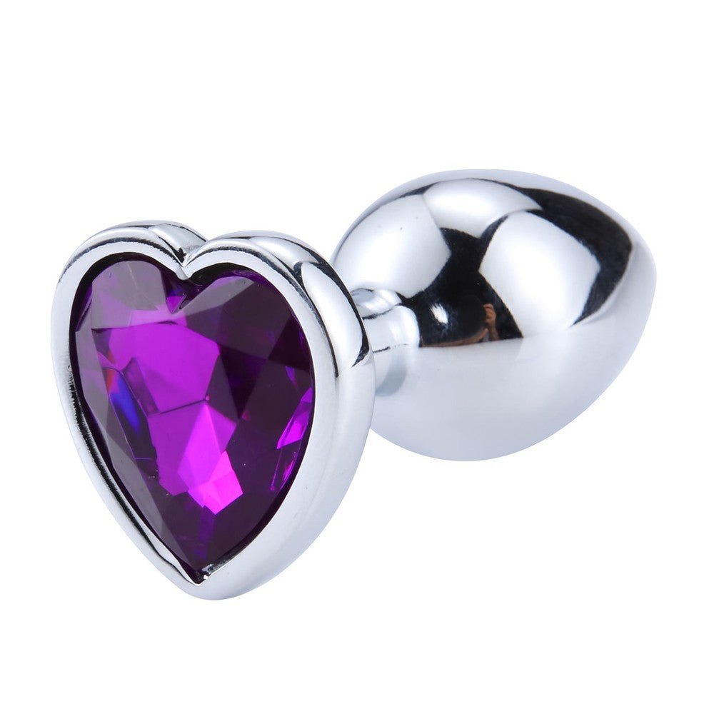 Plug bijou en aluminium bijou coeur violet Medium LOVELY – Coeur Ardent – vue 3