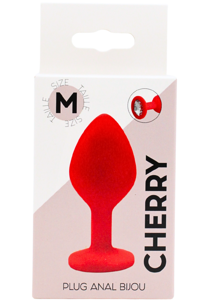 Plug rouge bijou cristal Medium CHERRY – Coeur Ardent – vue 2
