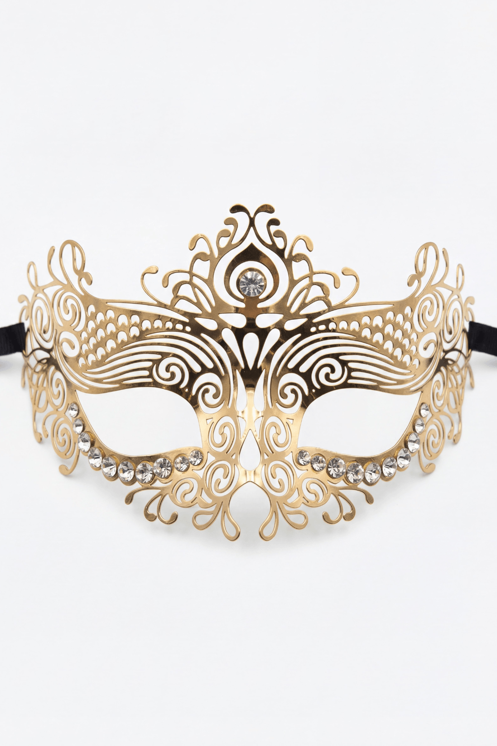 Masque vénitien Ornella doré avec strass – Be Lily Accessories – vue 2