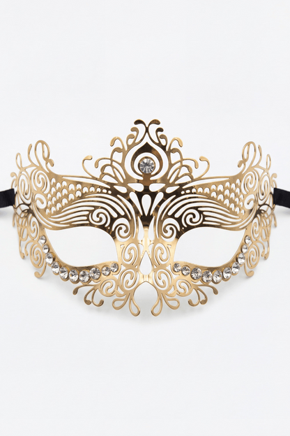 Masque vénitien Ornella doré avec strass – Be Lily Accessories – vue 2