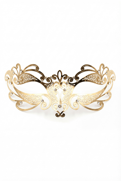 Masque vénitien Gaia doré avec strass – Be Lily Accessories – vue 2