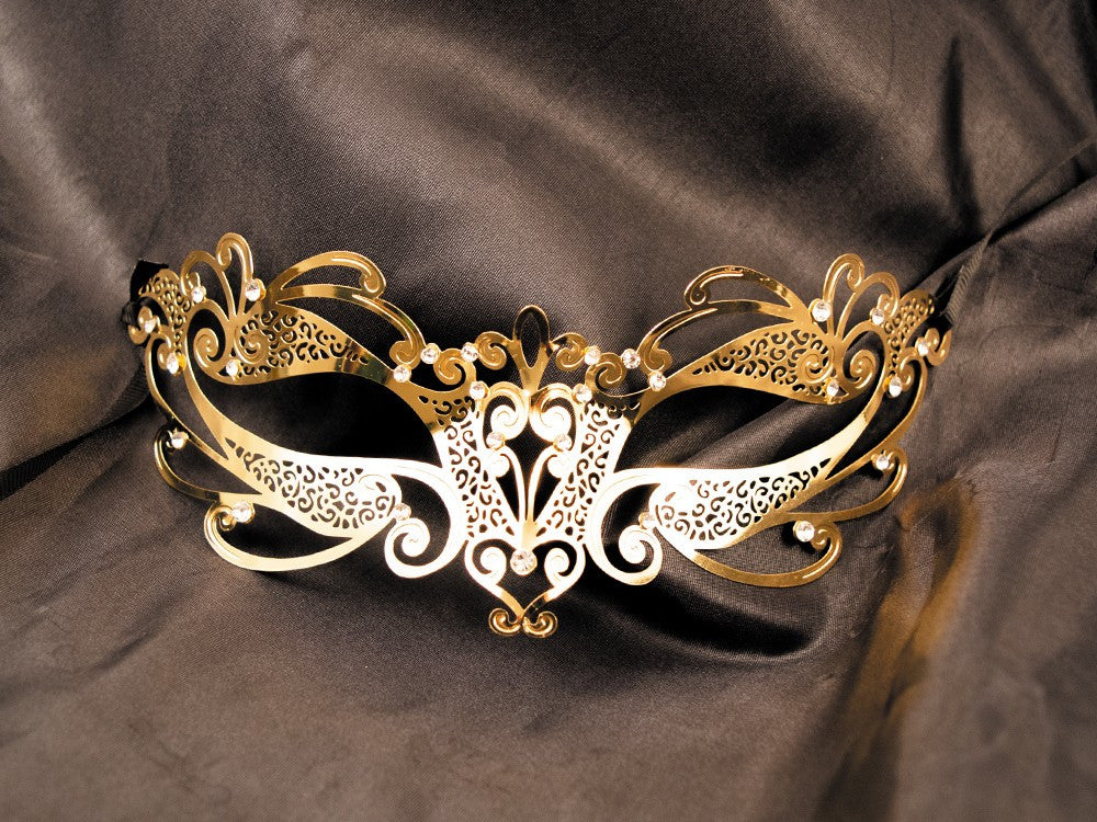 Masque vénitien Gaia doré avec strass – Be Lily Accessories – vue 3