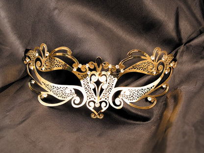 Masque vénitien Gaia doré avec strass – Be Lily Accessories – vue 3