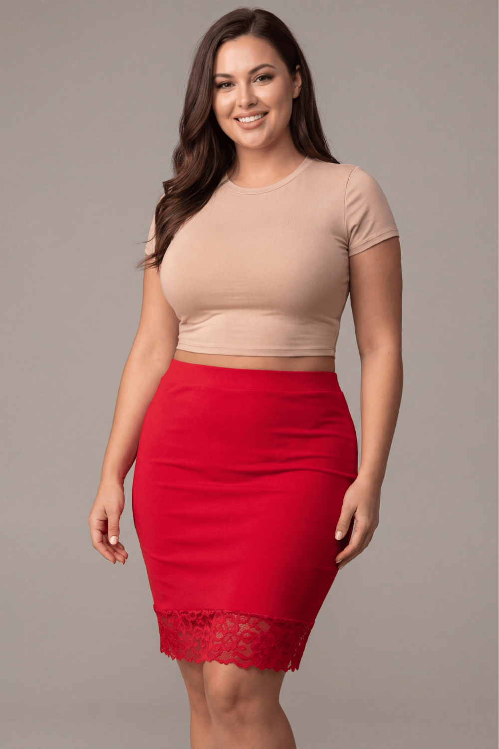 Jupe longue rouge Maria – Be lily Mode – vue 2