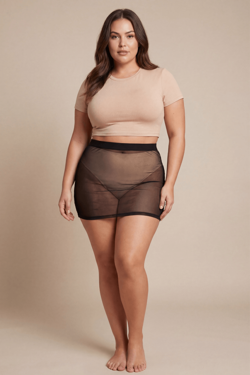 Jupe noire en résille transparente Maya – Be lily Mode – vue 2