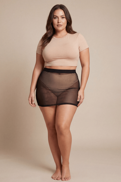 Jupe noire en résille transparente Maya – Be lily Mode – vue 2