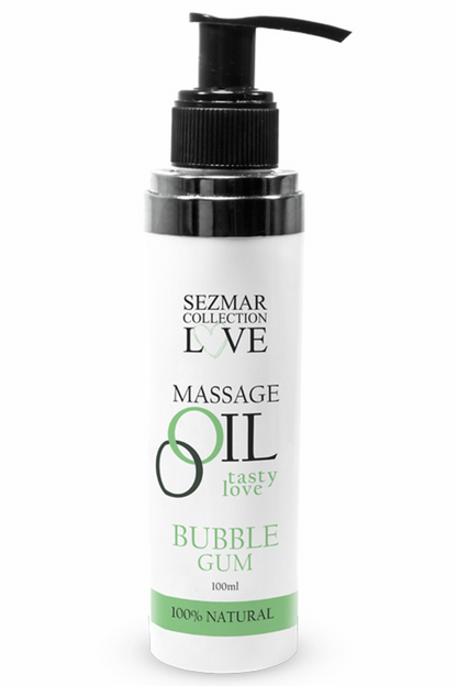Huile de massage comestible bubble gum 100ml 100% naturelle – Sezmar – vue 1