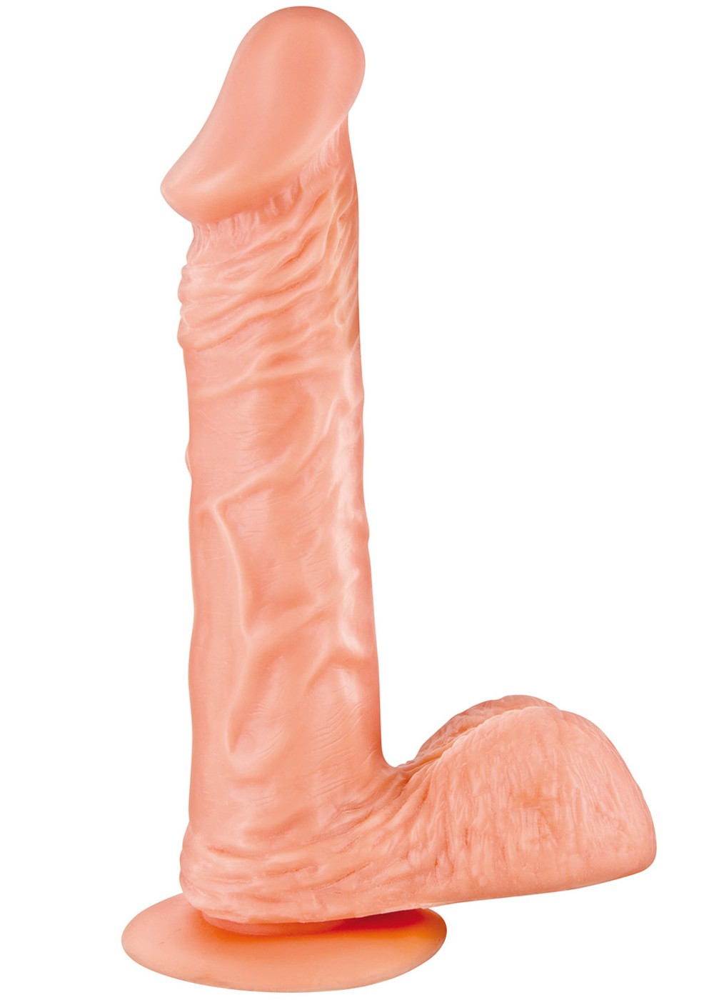 Gode réaliste veiné avec testicules et ventouse 18cm