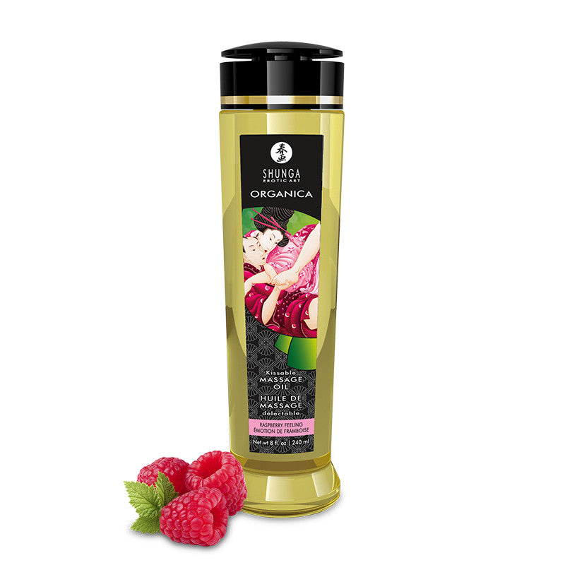 Huile de massage organique - Emotion de framboise - 240 ml – Shunga – vue 1