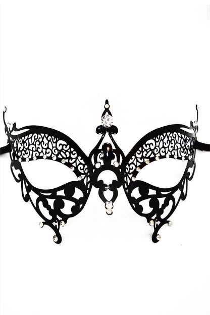 Masque vénitien Alida noir avec strass – Be Lily Accessories – vue 2