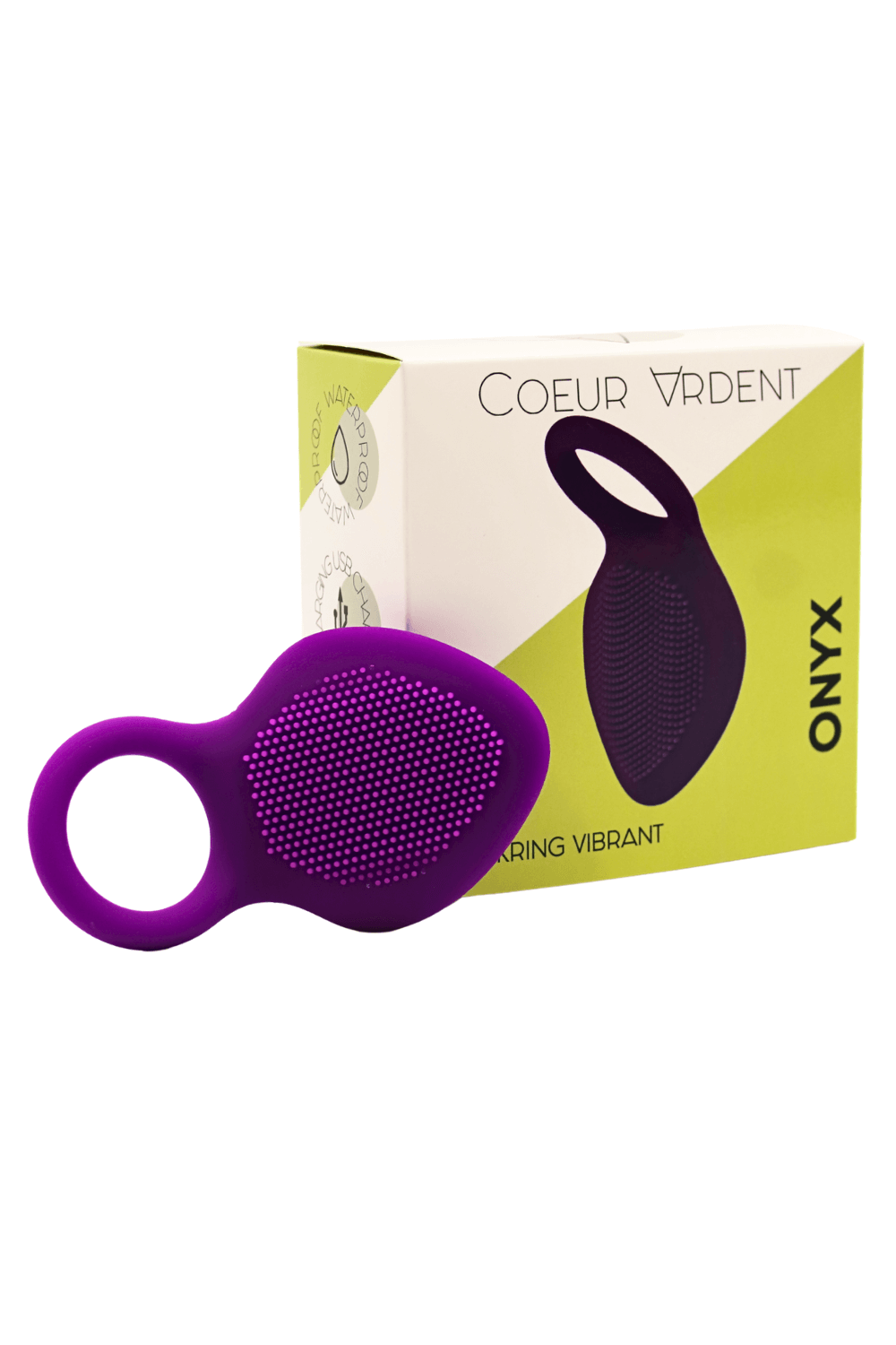 ONYX – Cockring Vibrant Rechargeable USB – Coeur Ardent – vue 2