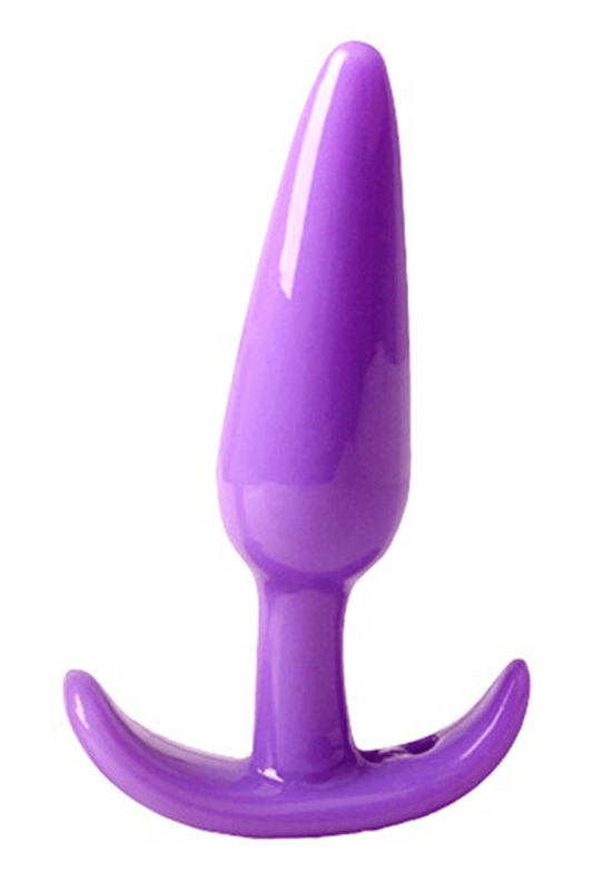 Plug anal violet souple base évasée Pocket Pleasure 1 dosette de lubrifiant – Pocket Pleasure – vue 1