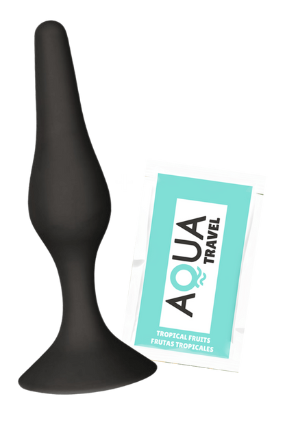 Plug anal noir en silicone avec ventouse 12,7 cm – Pocket Pleasure – vue 3