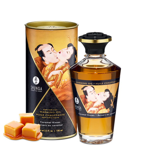 Huile chauffante aphrodisiaque – Baisers caramel – Shunga – vue 1