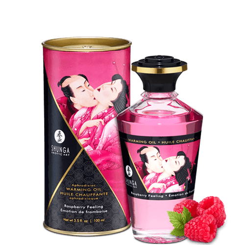Huile chauffante aphrodisiaque – Framboise 100ml – Shunga – vue 1