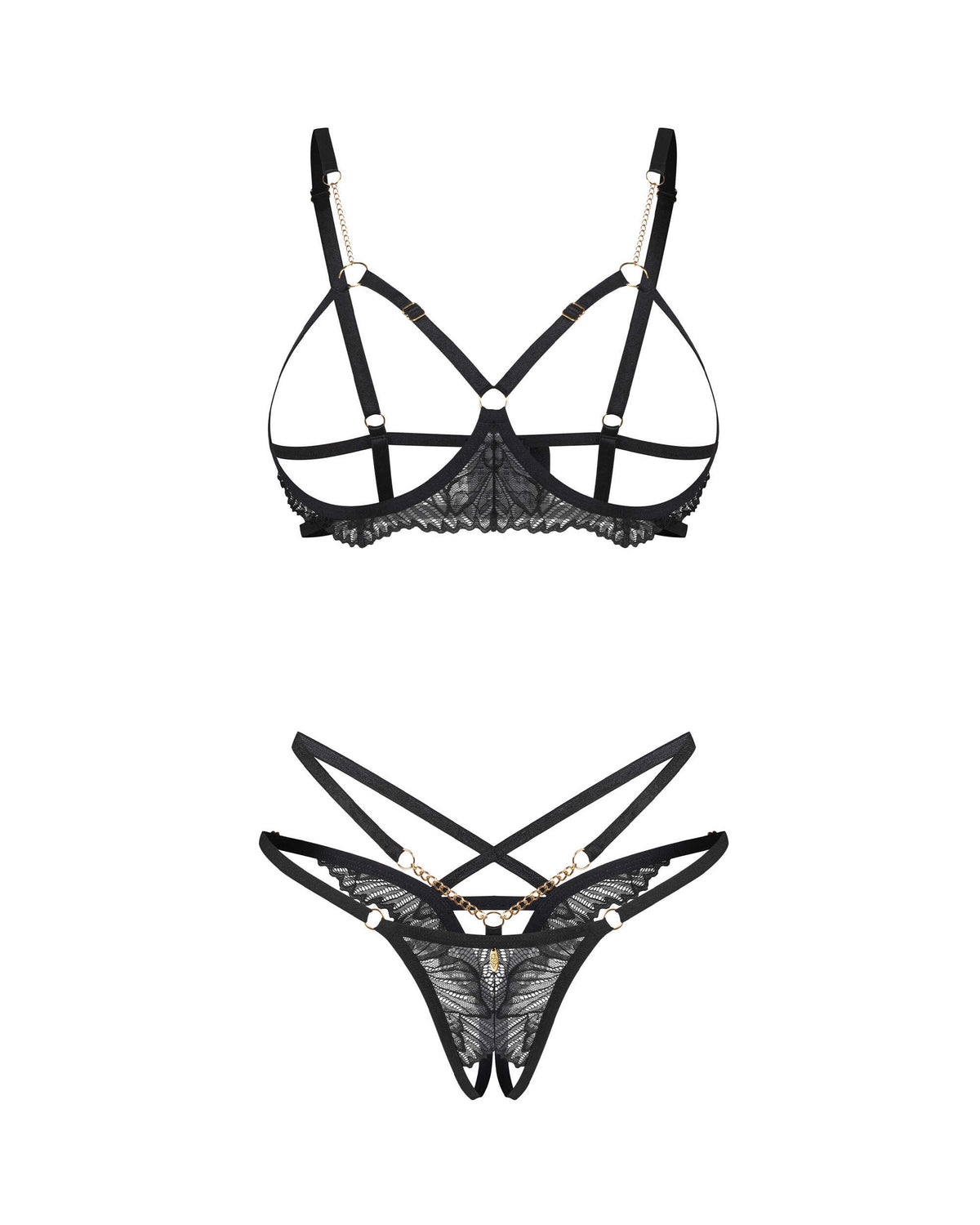 Matildea ensemble lingerie ouvert noir – Obsessive