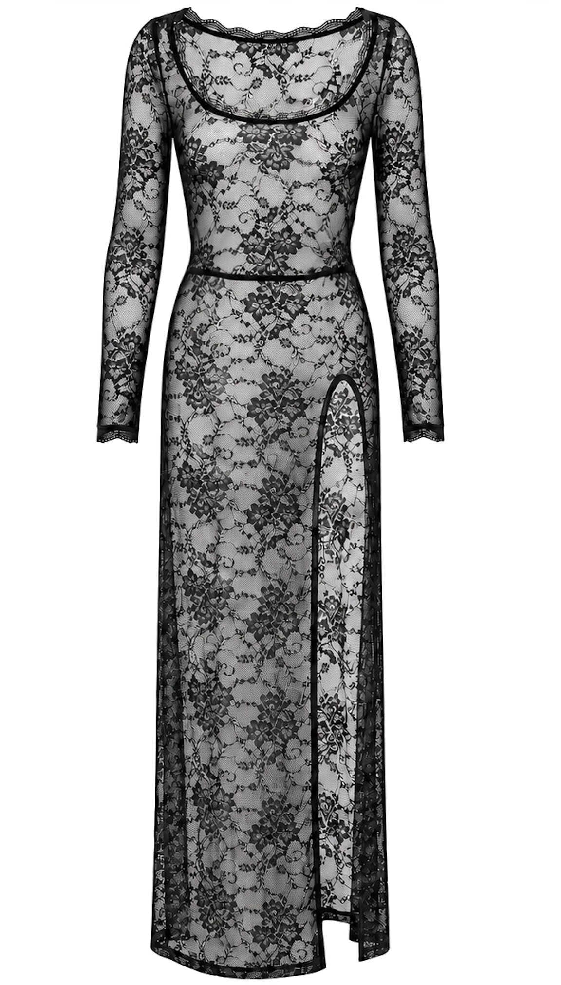 F405 One more kiss robe longue – Noir Handmade