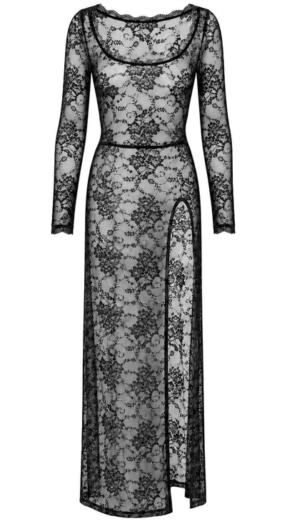 F405 One more kiss robe longue – Noir Handmade