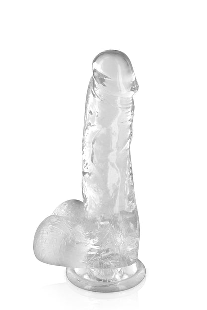 Gode jelly transparent ventouse taille M 17.5cm