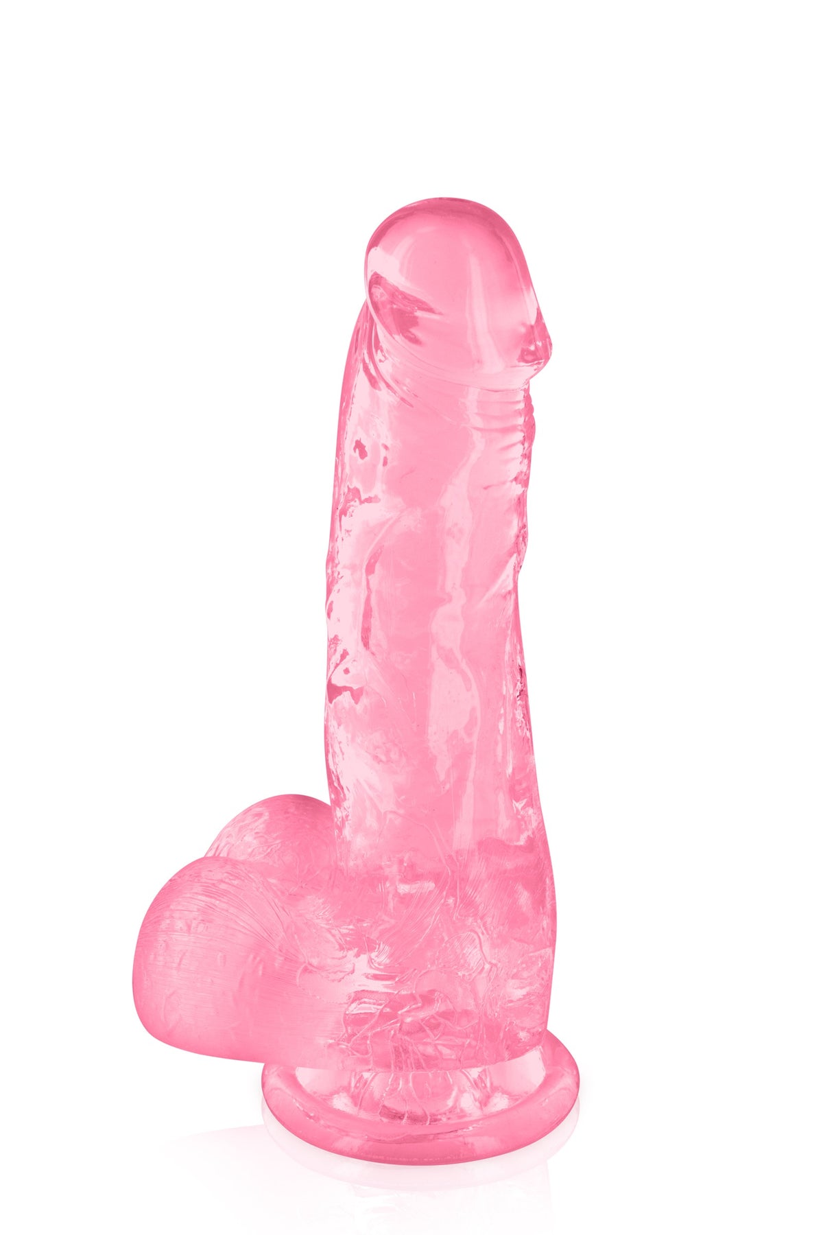 Gode jelly rose ventouse taille M 17.5cm