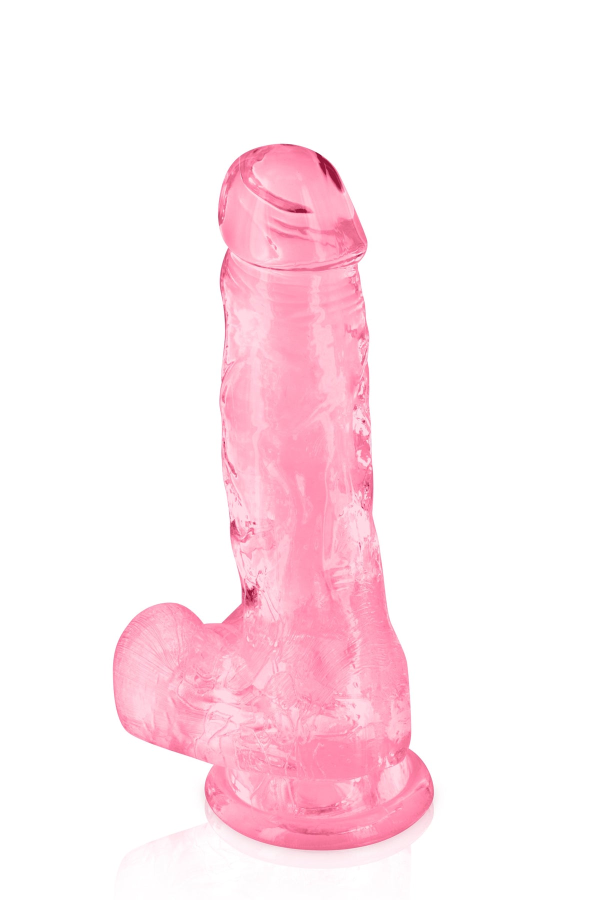 Gode jelly rose ventouse taille M 17.5cm