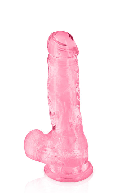 Gode jelly rose ventouse taille M 17.5cm