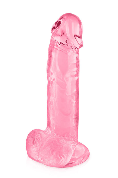 Gode jelly rose ventouse taille L 20cm