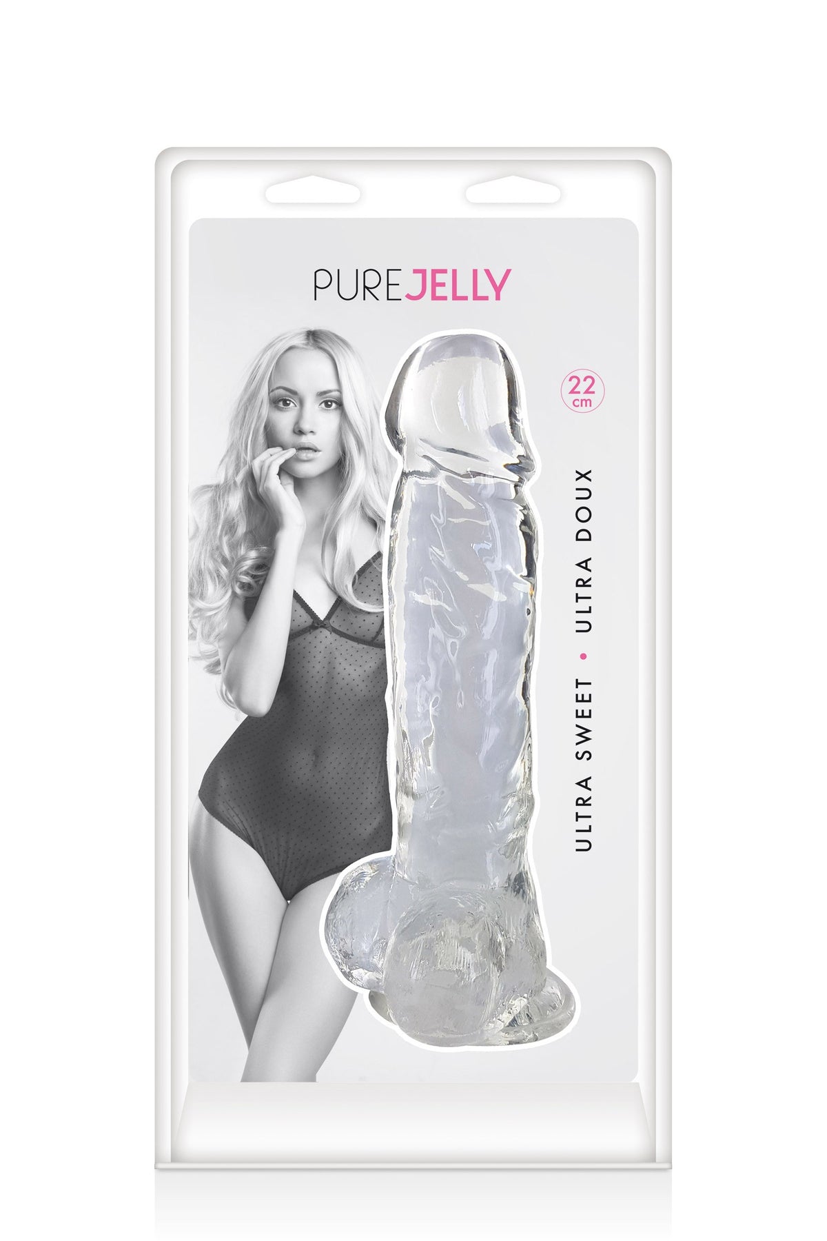 Gode jelly transparent ventouse taille XL 22cm