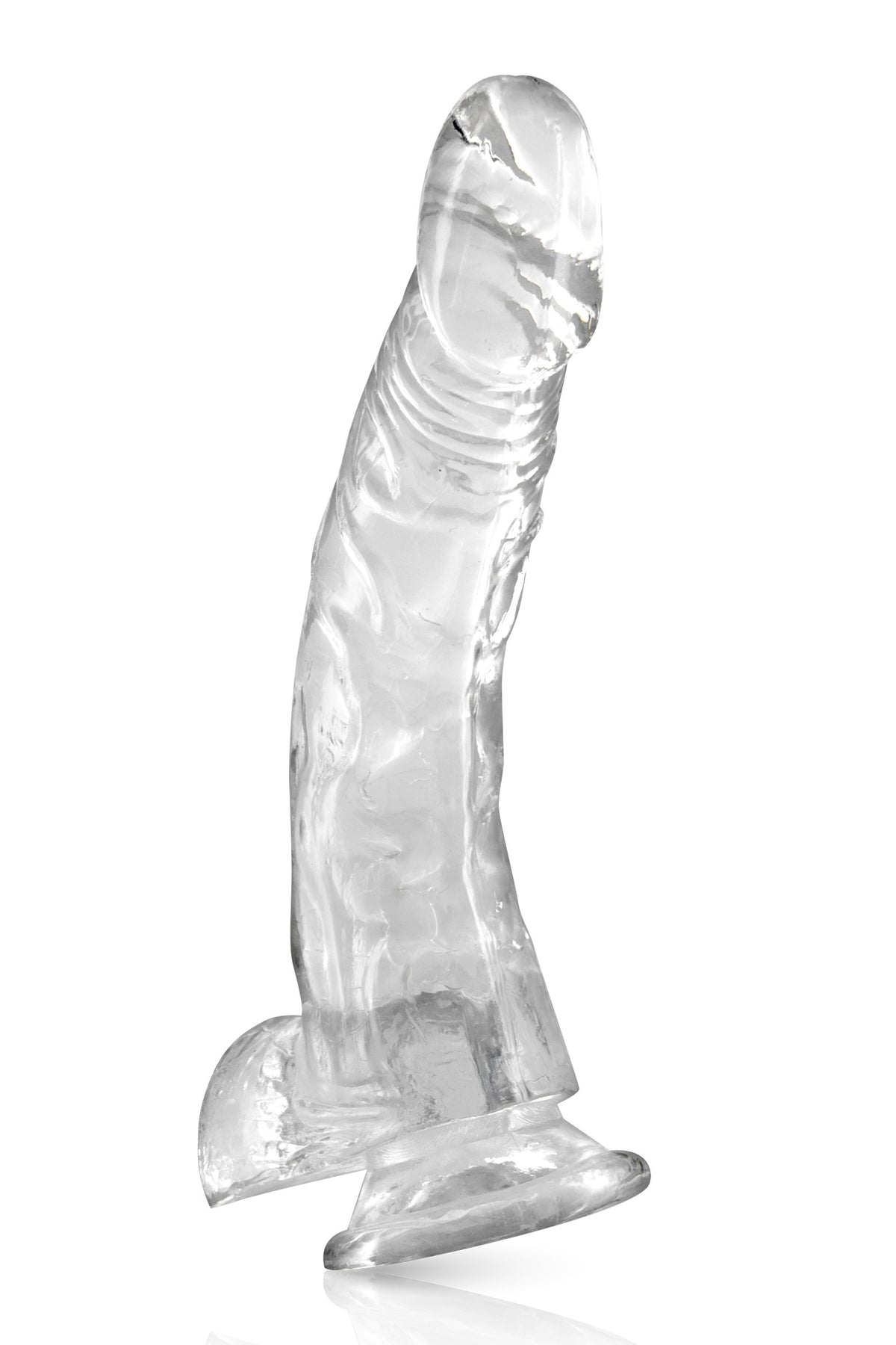 Gode jelly courbe transparent ventouse taille XL 22cm