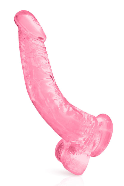 Gode jelly courbe rose ventouse taille XL 22cm
