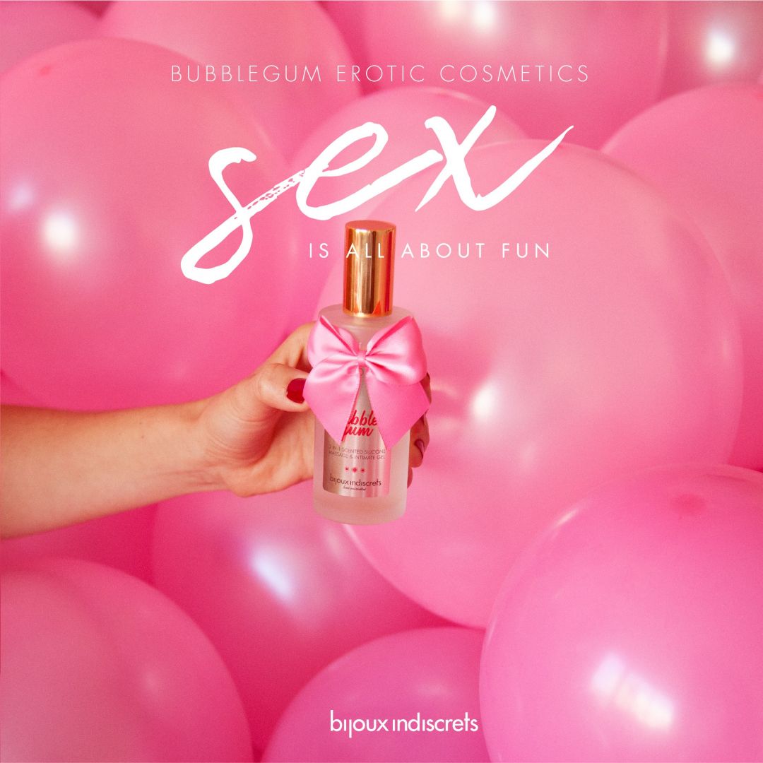 Gel 2 en 1 Intime et massage silicone – Bubble gum – 100 ml – Bijoux Indiscrets – vue 2