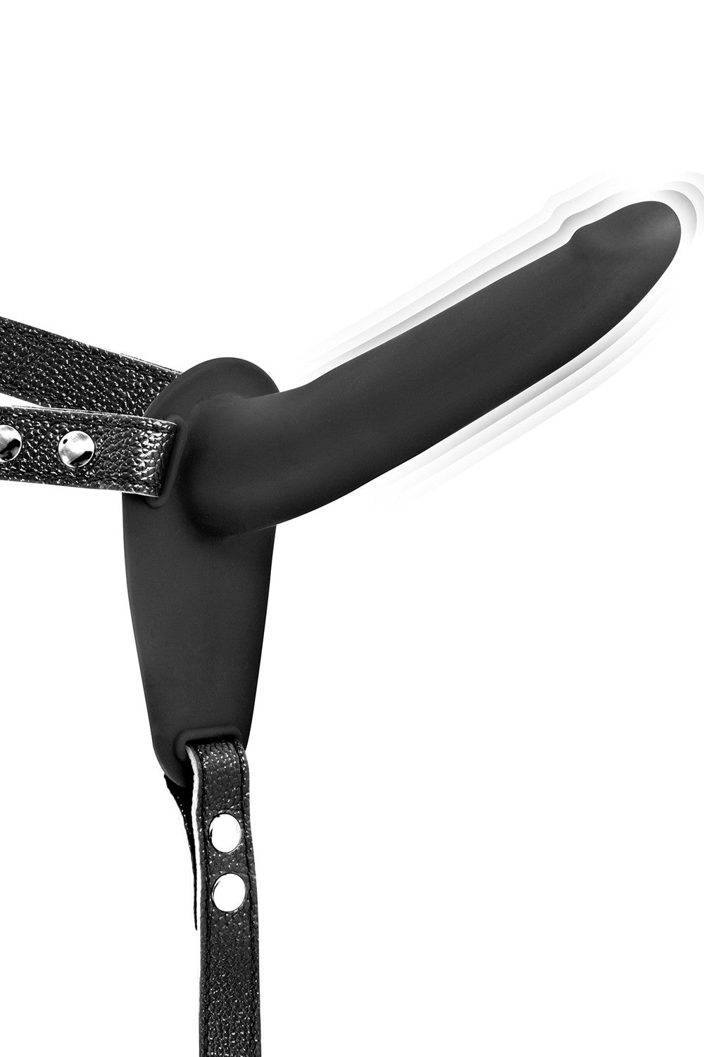 Gode ceinture vibrant noir USB