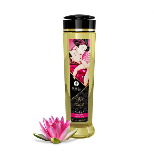 Huile de massage érotique – Coeur de Lotus – 240 ml – Shunga – vue 1