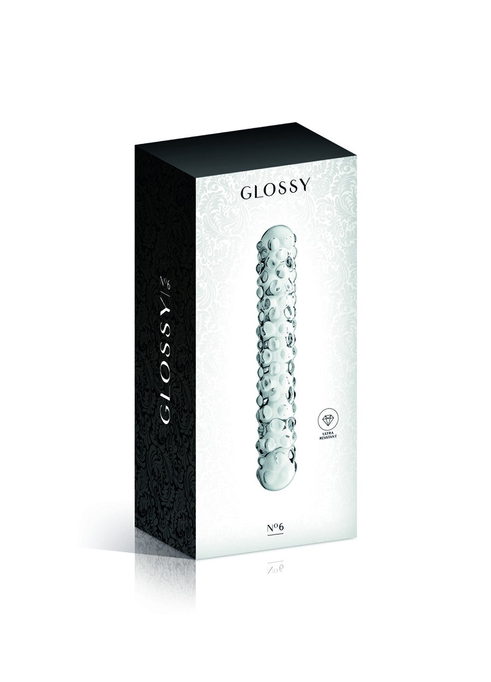 Gode en verre transparent perlé n°6 Glossy