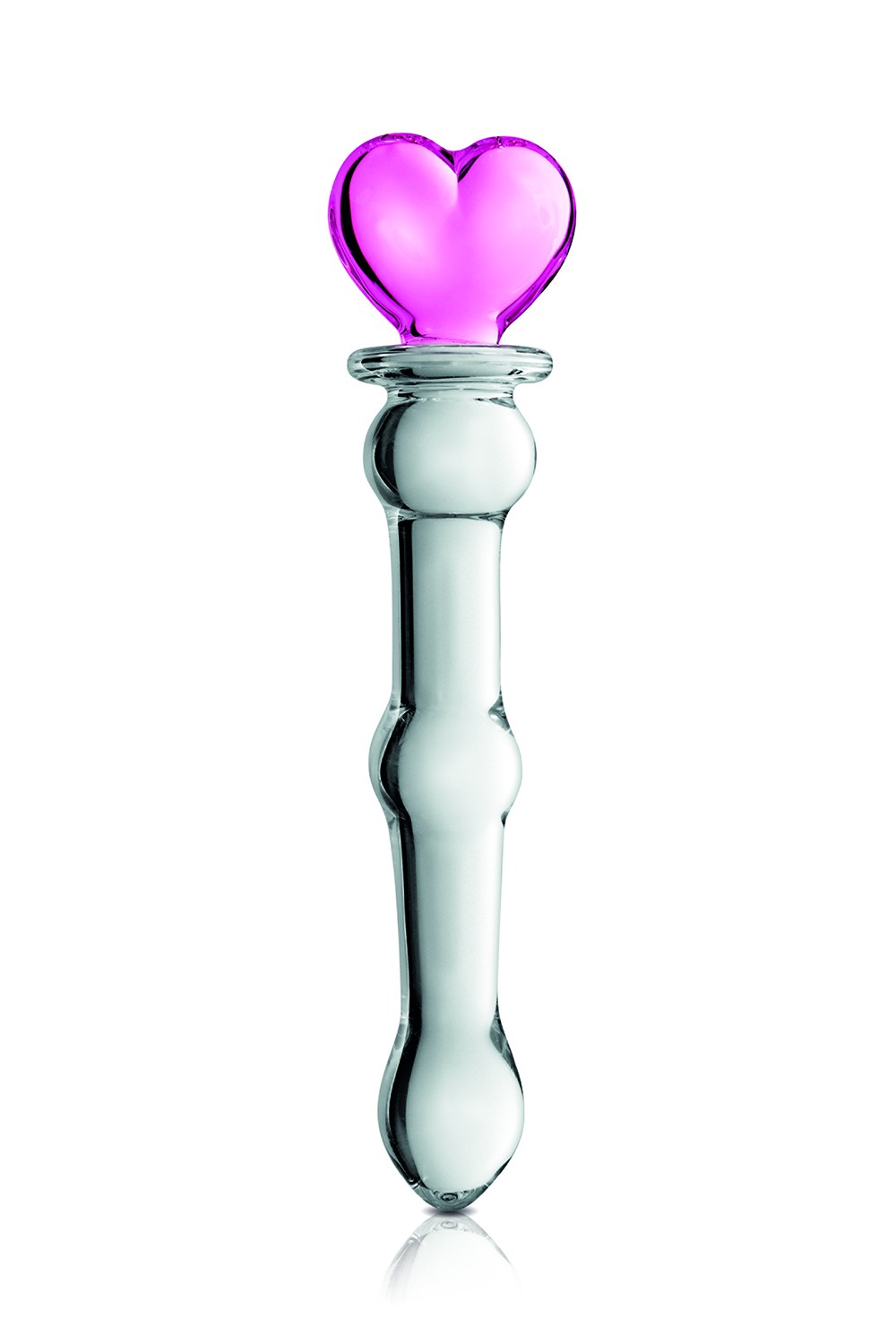 Gode en verre bicolor avec boules et coeur n°21 Glossy