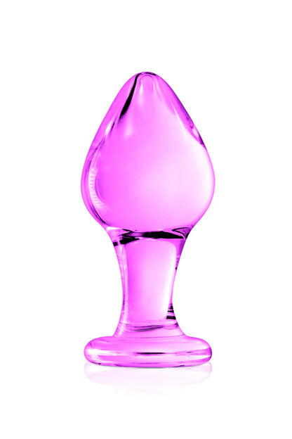 Plug anal boule en verre rose n°31 Glossy
