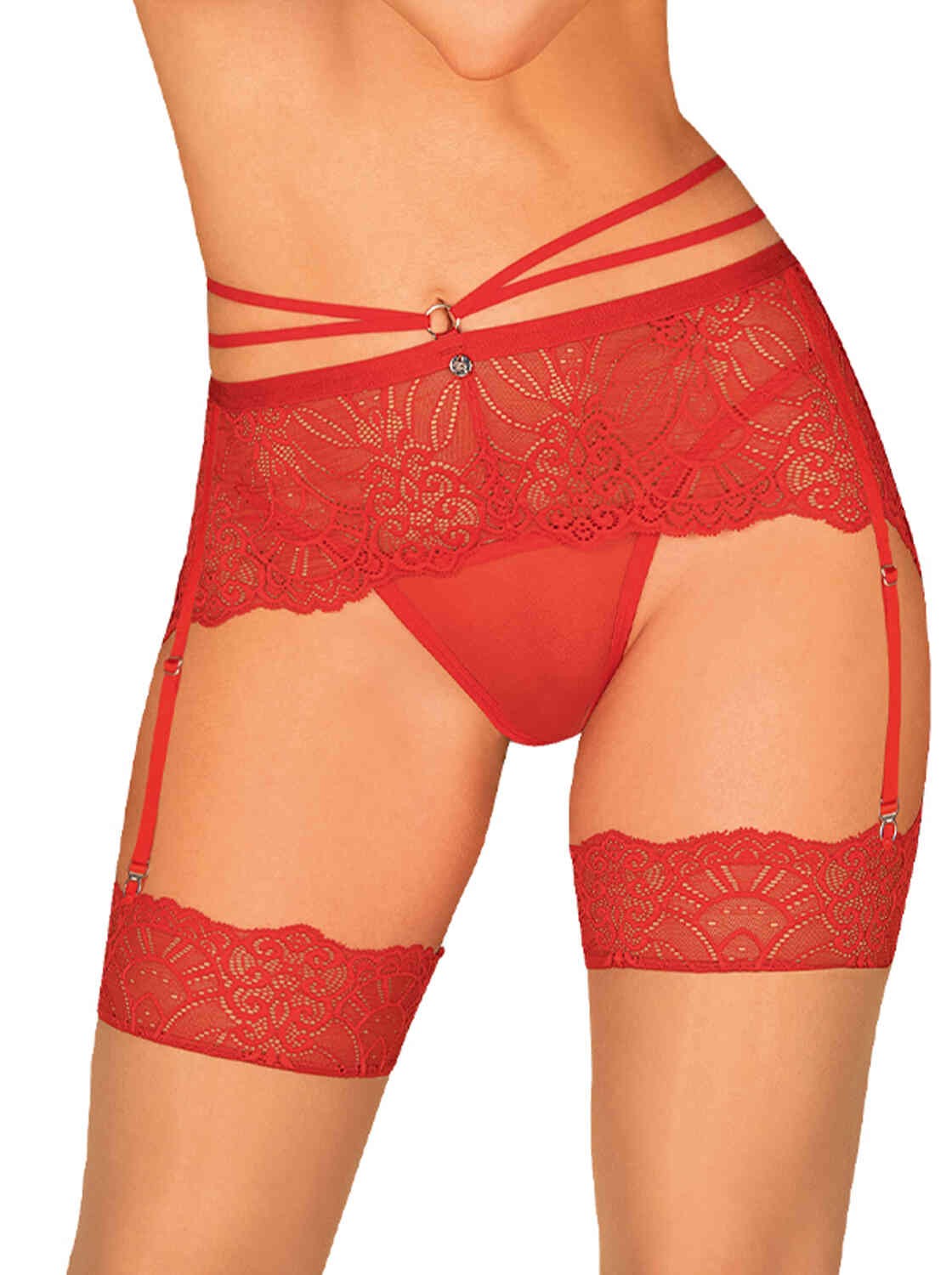 Loventy Porte-jarretelles – Rouge – Obsessive – vue 1