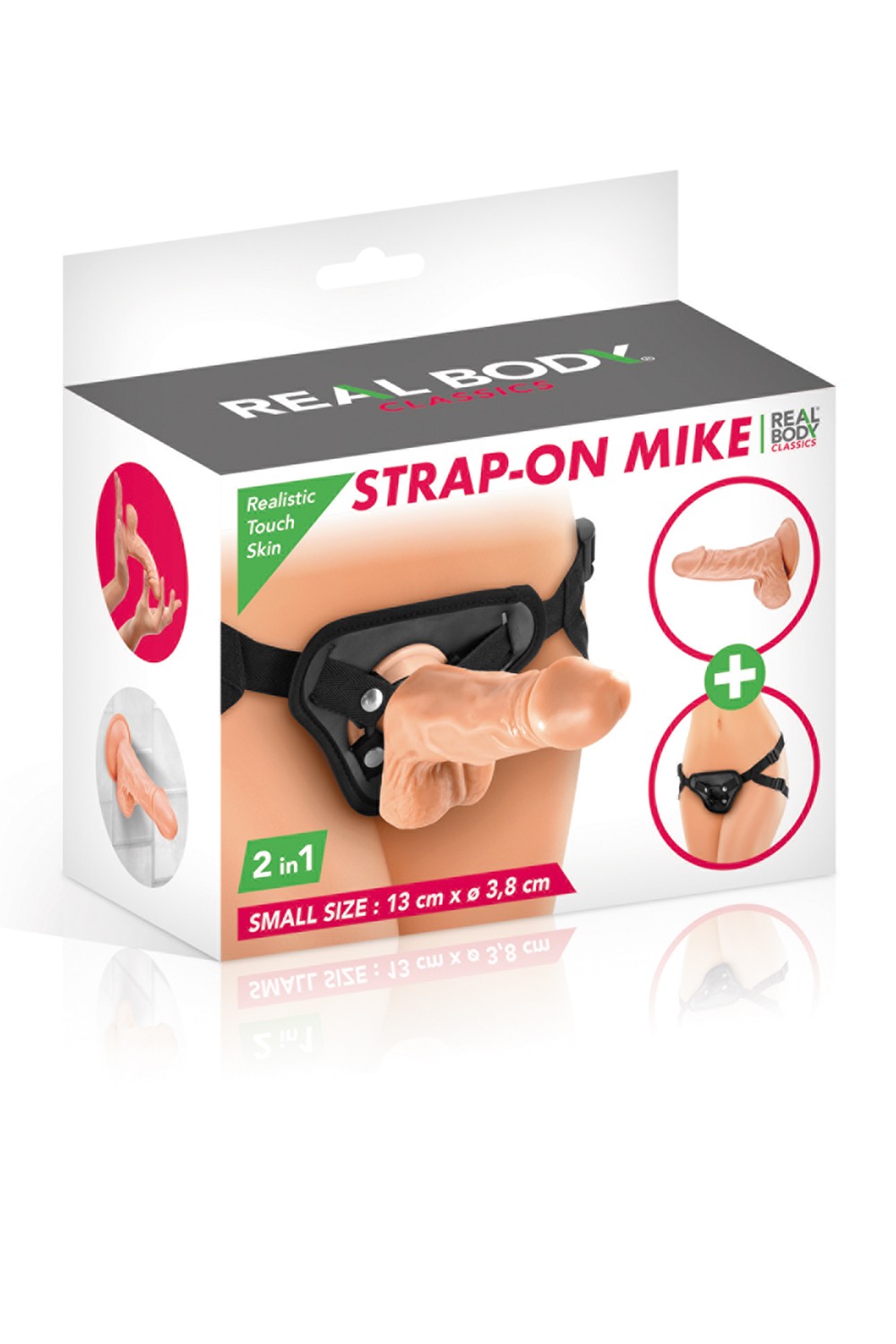 2 en 1 Gode ceinture interchangeable Mike 13 cm