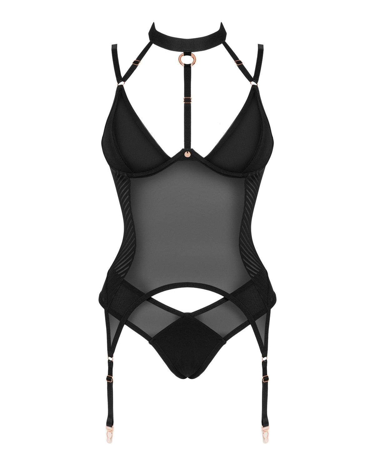 Corset Brasica noir avec culotte Obsessive – vue 7