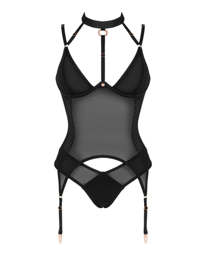 Corset Brasica noir avec culotte Obsessive – vue 7