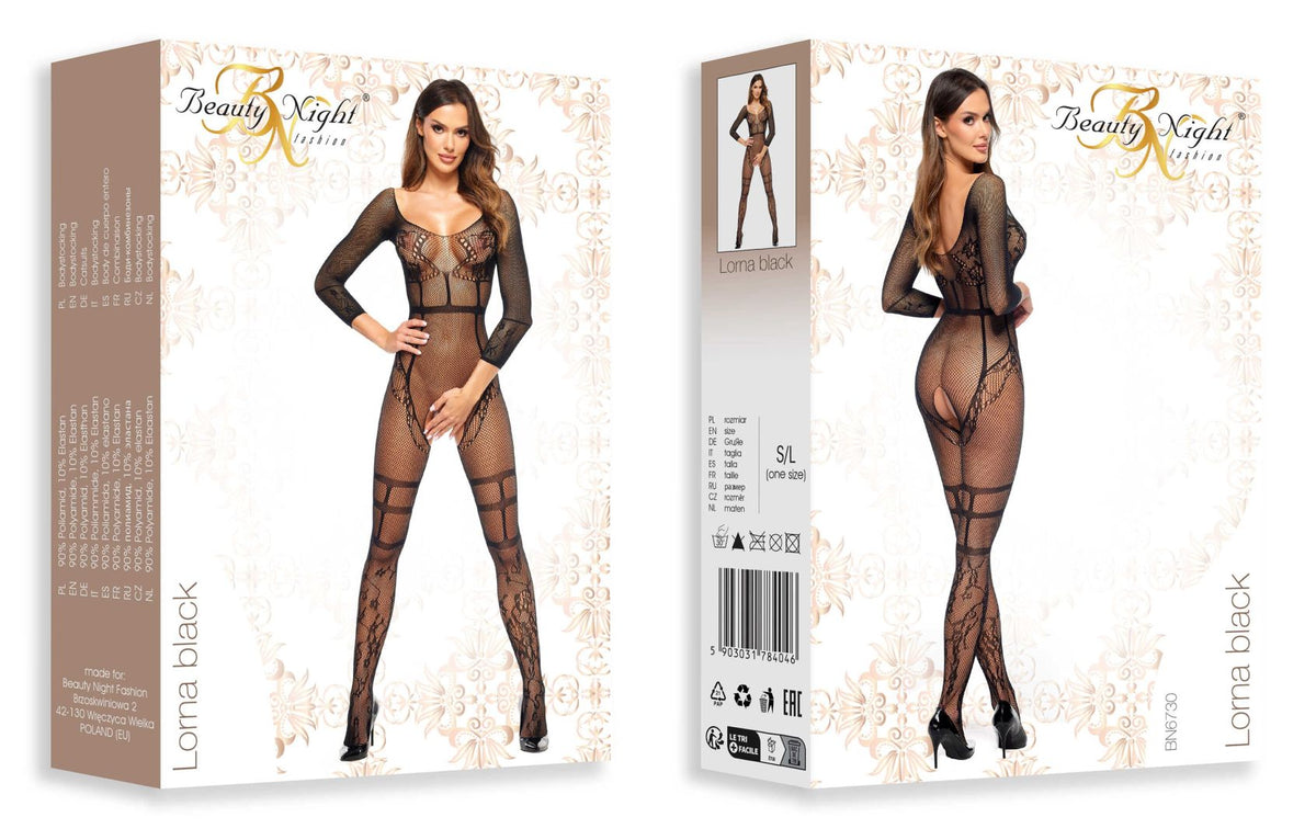 Lorna bodystocking - Noir – Beauty Night – vue 5