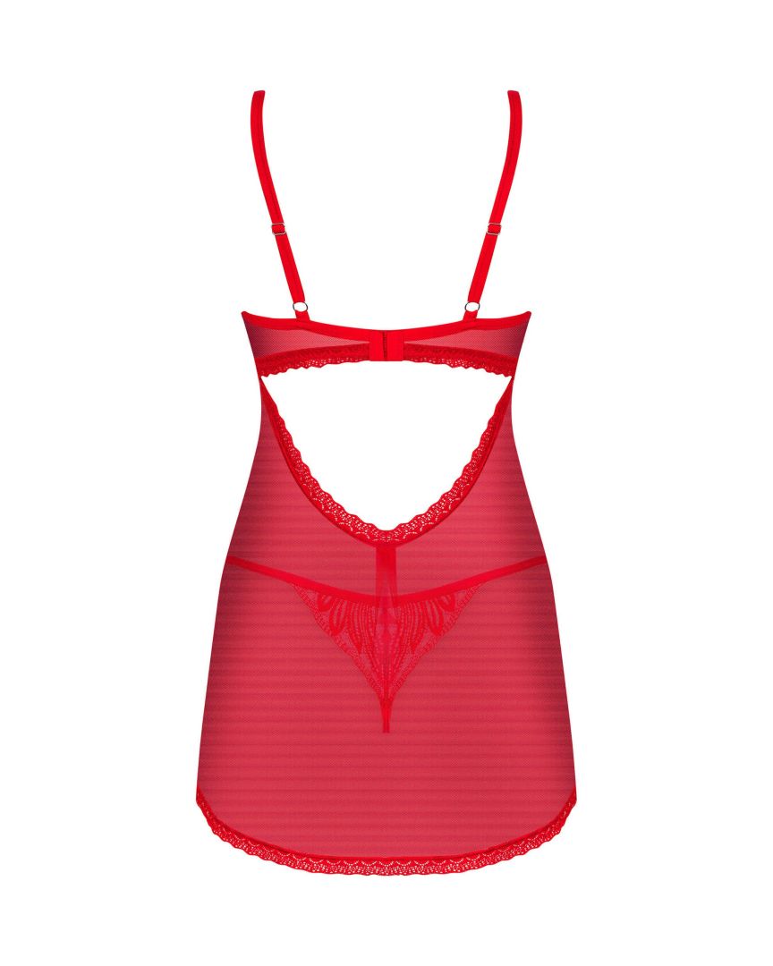 Chilisa babydoll et string - Rouge – Obsessive – vue 6