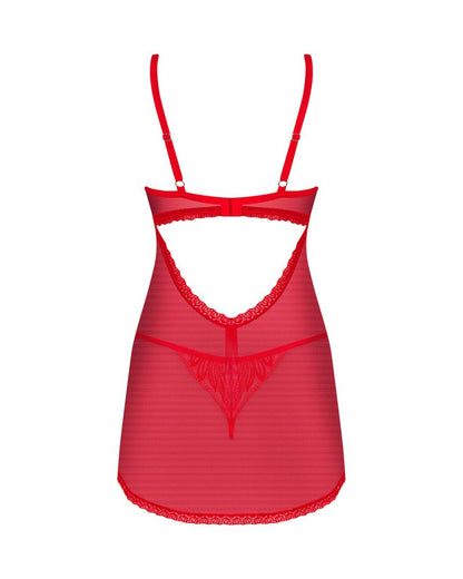 Chilisa babydoll et string - Rouge – Obsessive – vue 6