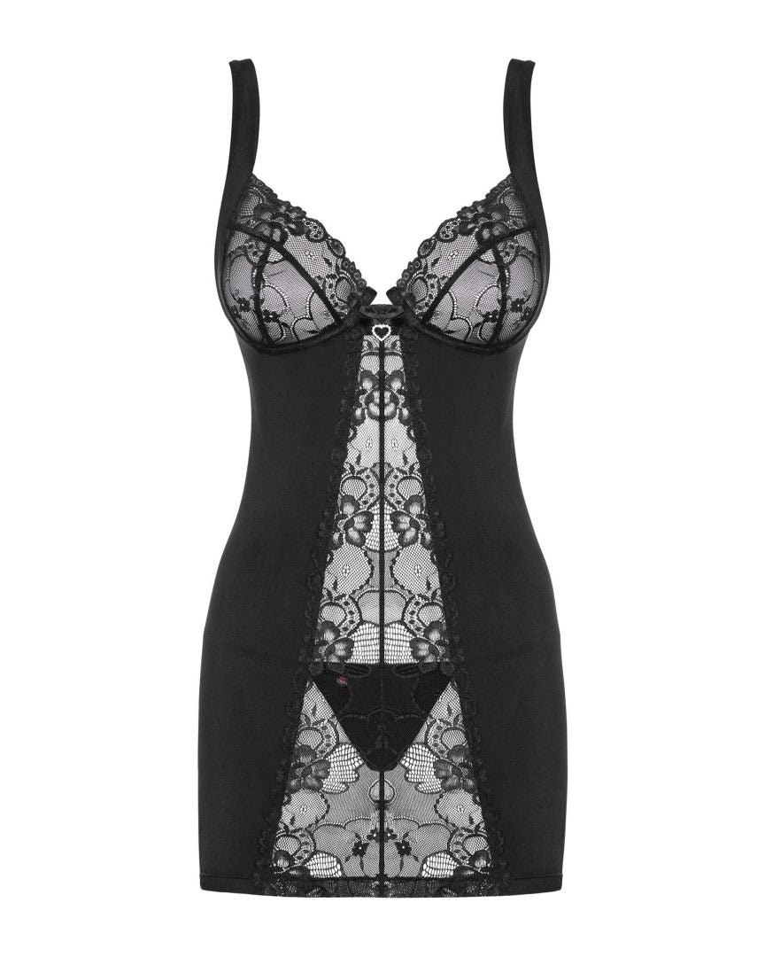 Nuisette Heartina noire en dentelle Obsessive – vue 5