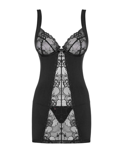Nuisette Heartina noire en dentelle Obsessive – vue 5