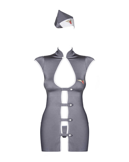 Stewardess Costume 3 pcs – Gris – Obsessive – vue 4