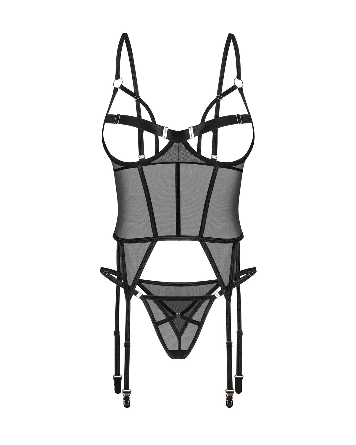 Euridia corset et string – Noirs – Obsessive – vue 4